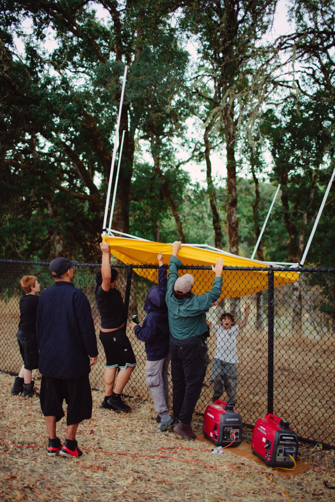 Raising the canopy